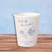 市場から消えた 手描きのドゥードルで描かれた ブライズシャワーのイラスト 紙コップ