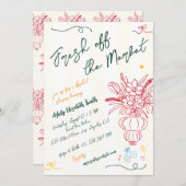 市場から生まれおもしろい手引きブライダルシャワー 招待状 (正面/裏面)