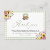 市場から生まれたグリーンギンガムサンキューカード エンクロージャーカード (正面)