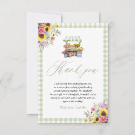 市場から生まれたグリーンギンガムサンキューカード サンキューカード