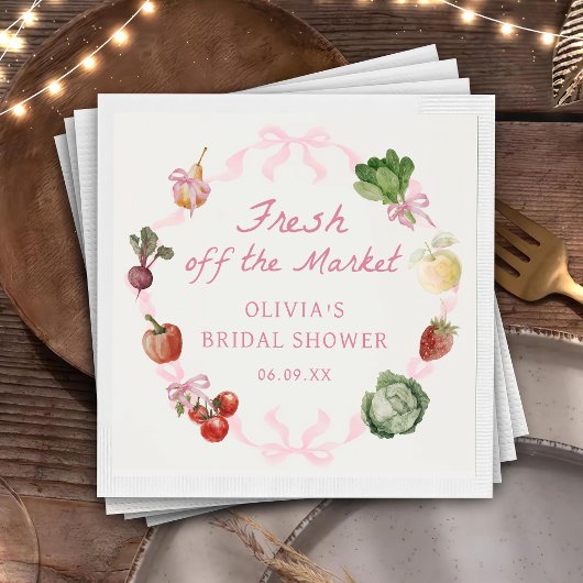 市場から生まれブライダルシャワーナプキンス スタンダードカクテルナプキン