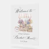 市場から生まれブライダルシャワー歓迎 アクリルサイン (傾斜)