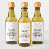 市場から生まれ出たフローラブライダルシャワー ワインラベル (ボトル)