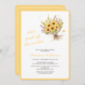 市場から生まれ出たフローラブライダルシャワー 招待状 (正面/裏面)