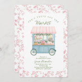 市場から生まれ出た農家フローラブライダルシャワー 招待状 (正面/裏面)