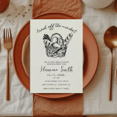 市場から生まれ手で引き出されたブライダルシャワー 招待状