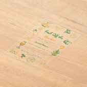 市場から生まれ手を引いたブライダルシャワー アクリル招待状 (レイダウン)