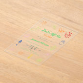 市場から生まれ手を引いたブライダルシャワー アクリル招待状 (レイダウン)