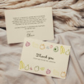 市場から生まれ手を引いたブライダルシャワー サンキューカード