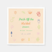 市場から生まれ手を引いたブライダルシャワー スタンダードカクテルナプキン (正面)