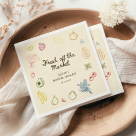 市場から生まれ手を引いたブライダルシャワー スタンダードカクテルナプキン