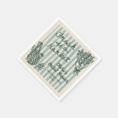 市場から生まれ手を引いたブライダルシャワー スタンダードカクテルナプキン (角)