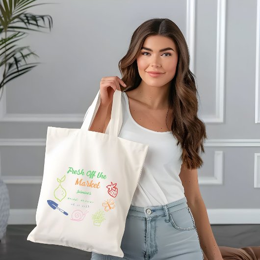 市場から生まれ手を引いたブライダルシャワー トートバッグ