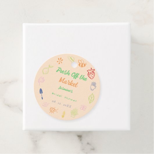 市場から生まれ手を引いたブライダルシャワー フェイバータグ (インサイチュ)