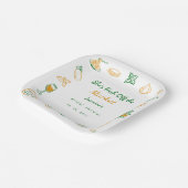 市場から生まれ手を引いたブライダルシャワー ペーパープレート (傾斜あり)