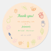 市場から生まれ手を引いたブライダルシャワー ラウンドシール (正面)