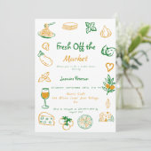 市場から生まれ手を引いたブライダルシャワー 招待状 (スタンド正面)