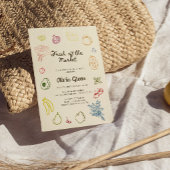 市場から生まれ手を引いたブライダルシャワー 招待状