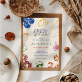 市場から生まれ手を引いたブライダルシャワー 招待状