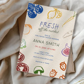 市場から生まれ手を引いたブライダルシャワー 招待状