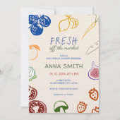 市場から生まれ手を引いたブライダルシャワー 招待状 (正面)