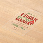 市場から生まれ – パーソナライズされたモダンブライダル アクリル招待状 (レイダウン)