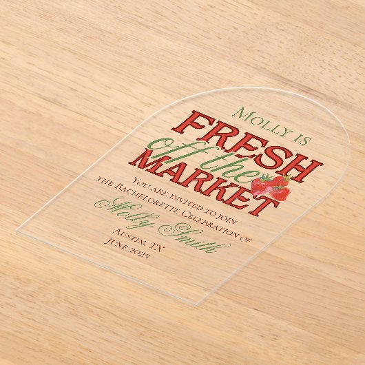 市場から生まれ – パーソナライズされたモダンブライダル アクリル招待状 (レイダウン)