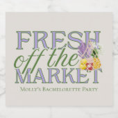 市場から生まれ – パーソナライズされたモダンブライダル スパークリングワインラベル (シングルラベル)