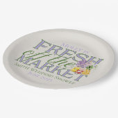 市場から生まれ – パーソナライズされたモダンブライダル ペーパープレート (アングル)