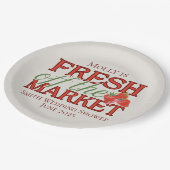 市場から生まれ – パーソナライズされたモダンブライダル ペーパープレート (アングル)