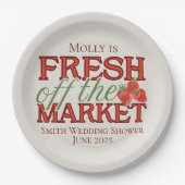 市場から生まれ – パーソナライズされたモダンブライダル ペーパープレート (正面)