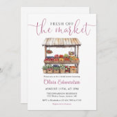 市場から生まれQRコードブライダルシャワー 招待状 (正面/裏面)