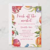 市場から直接届いたフレッシュな花嫁の歓迎会 招待状 (正面)
