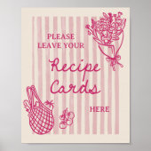 市場から直接手描きのブライダルシャワーレシピ ポスター (正面)