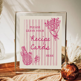 市場から直接手描きのブライダルシャワー料理 ポスター