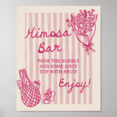 市場から直接描き下ろしのブライダルシャワー ミモザバー ポスター (正面)