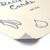 市場から離れて青い手で引かれたレシピ ポスター (角)