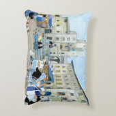 市場が開かれる広場タスカニーのランチタイム アクセントクッション (裏面(縦))