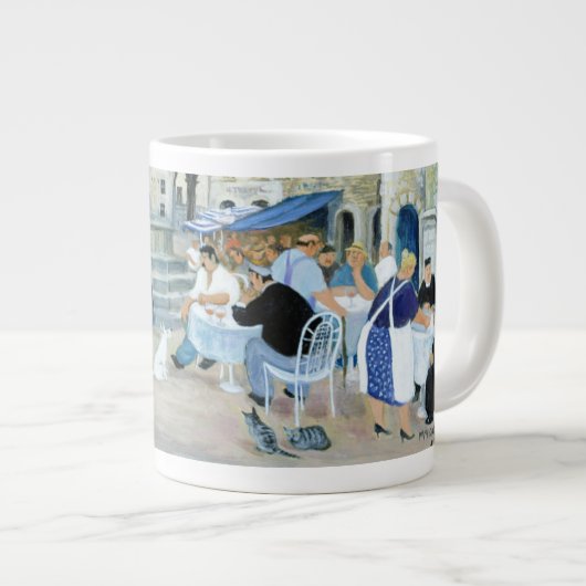 市場が開かれる広場タスカニーのランチタイム ジャンボコーヒーマグカップ (正面右)