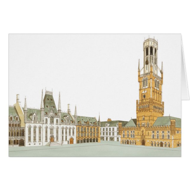 市場が開かれる広場。 ブリュージュベルギー (正面横)