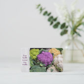 市場での紫色のカリフラワー 名刺 (スタンド正面)