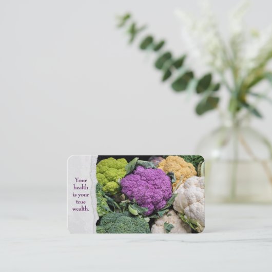 市場での紫色のカリフラワー 名刺 (スタンド正面)