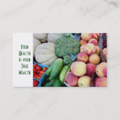 市場での野菜と果物 名刺 (正面)