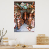 市場での銅ポット ポスター (キッチン)