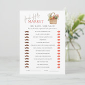 市場では、同氏は、ブライダルシャワーのゲームカードを指摘した 招待状 (スタンド正面)