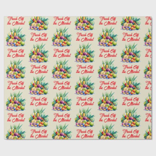 市場でフレッシュなフルーツを使ったユニークなブライダルシャワーのアイデア ラッピングペーパー (フラット)