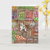 市場で鳴く カード (黄色い花)