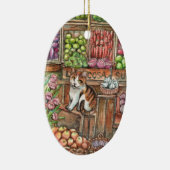 市場で鳴く セラミックオーナメント (右)