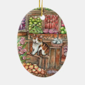 市場で鳴く セラミックオーナメント (裏面)