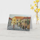 「市場で」あいさつ空白のきカード カード (黄色い花)